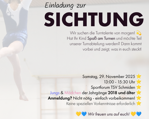 Einladung zum Sichtungstraining